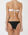 Textured Tie Side Bikini Bottom in Black