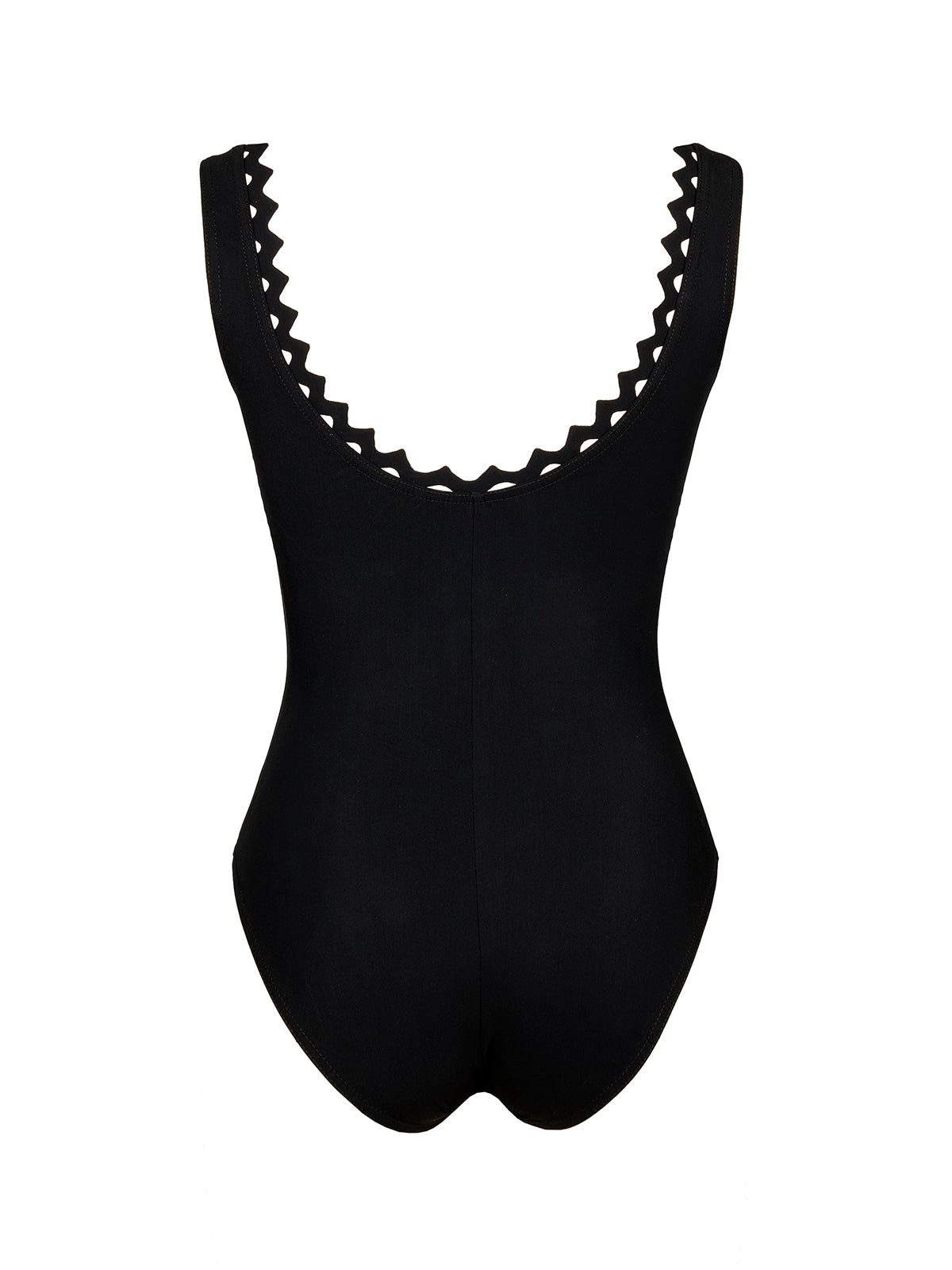 Reina V-Neck One-Piece Swimsuit in Black