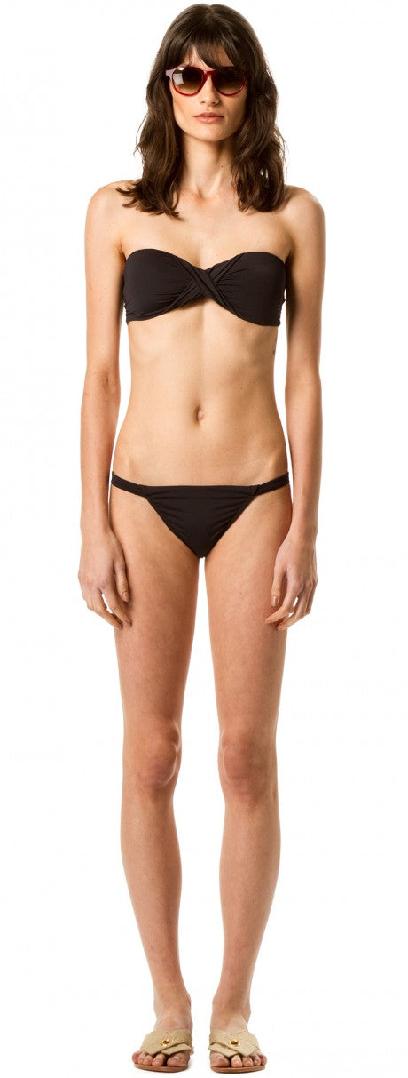 Thin Seamless Bikini Bottom in Black