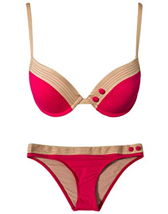 Smarty 304 Moderate Bikini Bottom in Fushia/Nude