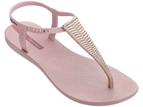 Ribba Rubber Sandal in Pink/Metallic Pink