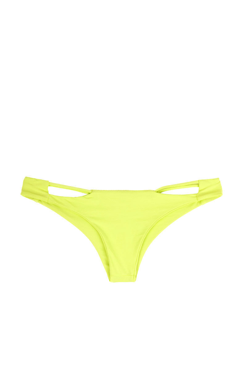 Cut-Out Bikini Bottom in Acid Lime