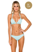 Orillas Del Mar Triangle Halter Bikini Top in Acuario