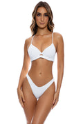 Pura Curiosidad High Leg Bikini Bottom in White