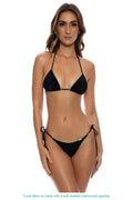 Stardust Triangle Bikini Top in Black