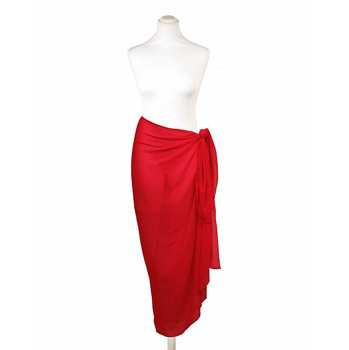 Chiffon Long Sarong in Red