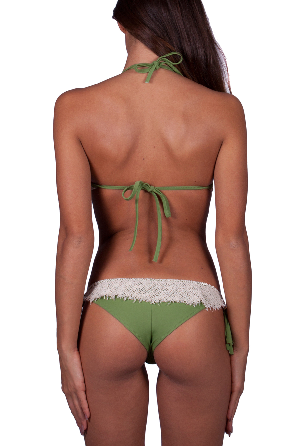 Balconette Push-up Squaw Bikini in Mocha Gauze Net