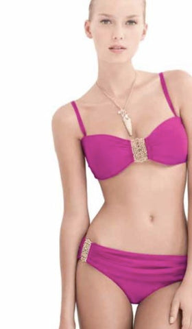 Capri Bandeau Bikini Top in Berry