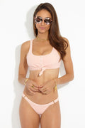 Rib Tie Skimpy Bottom in Blush
