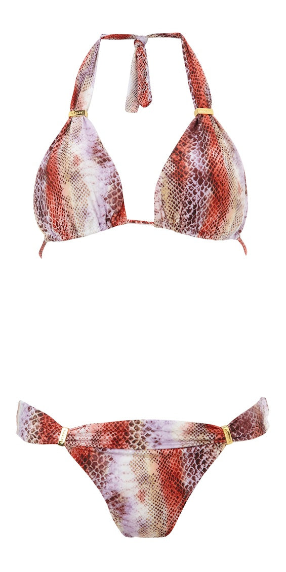 The Barr Halter Top Bikini in Snake