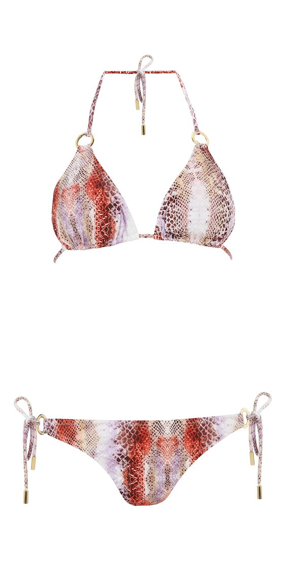 The Cole Triangle Top Bikini in Snake Print