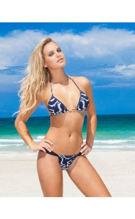 Tanga Animal Adjustable Bikini Bottom in Zebra