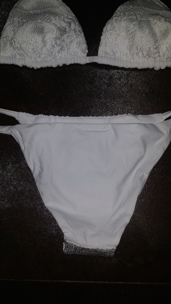 CS1526  White Crochet Bikini