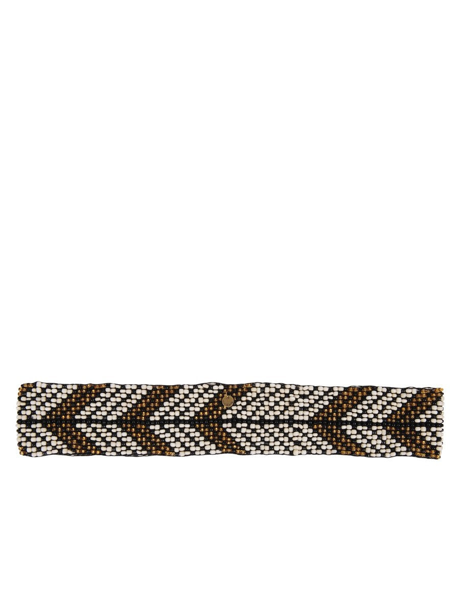 Elastic Pattern Belt in Feather Black