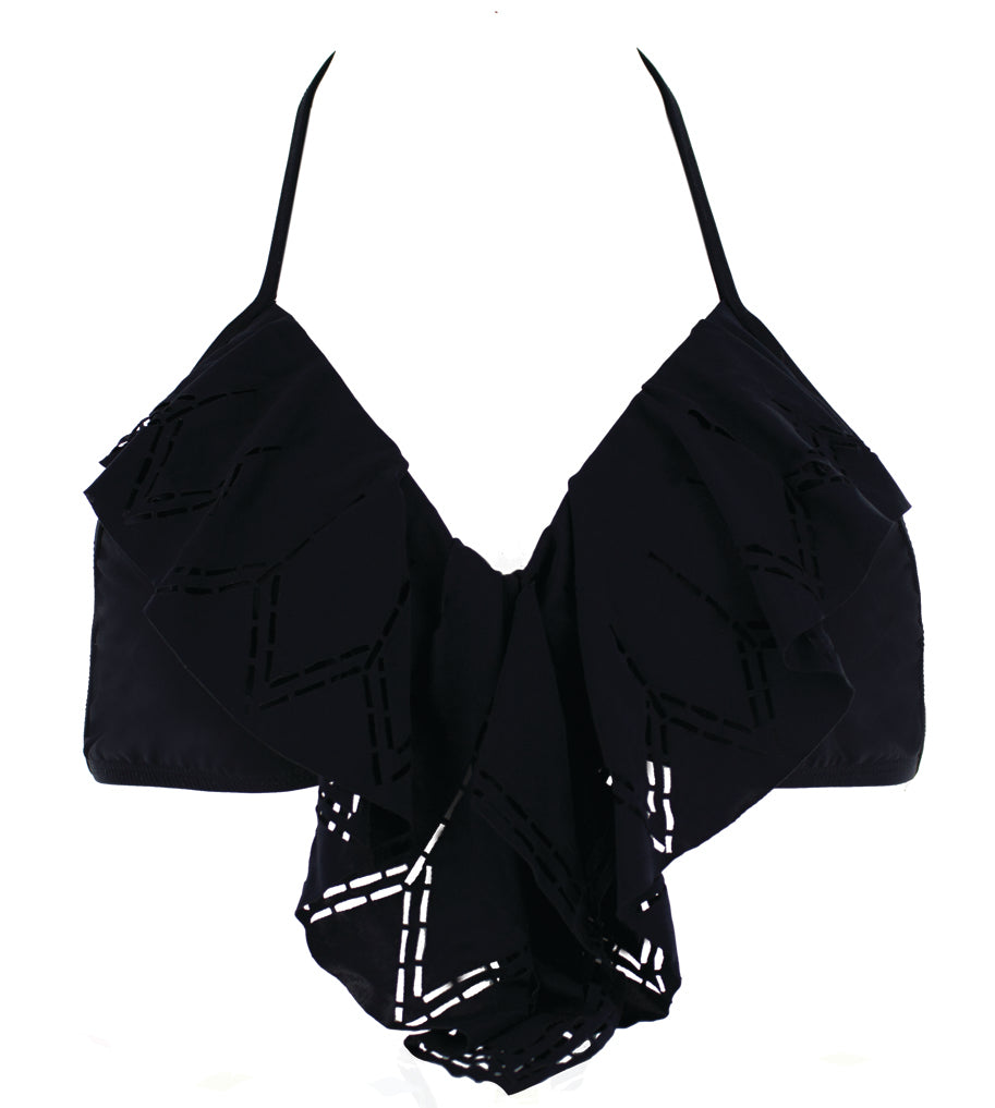 Aliza Flutter Top in Black