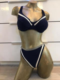 Navy High Leg Bikini Bottom