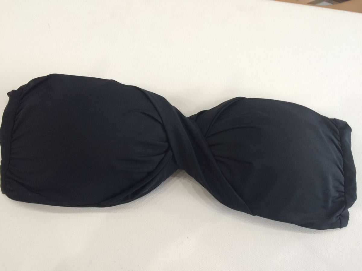 Twisted Bandeau Bikini Top in Black