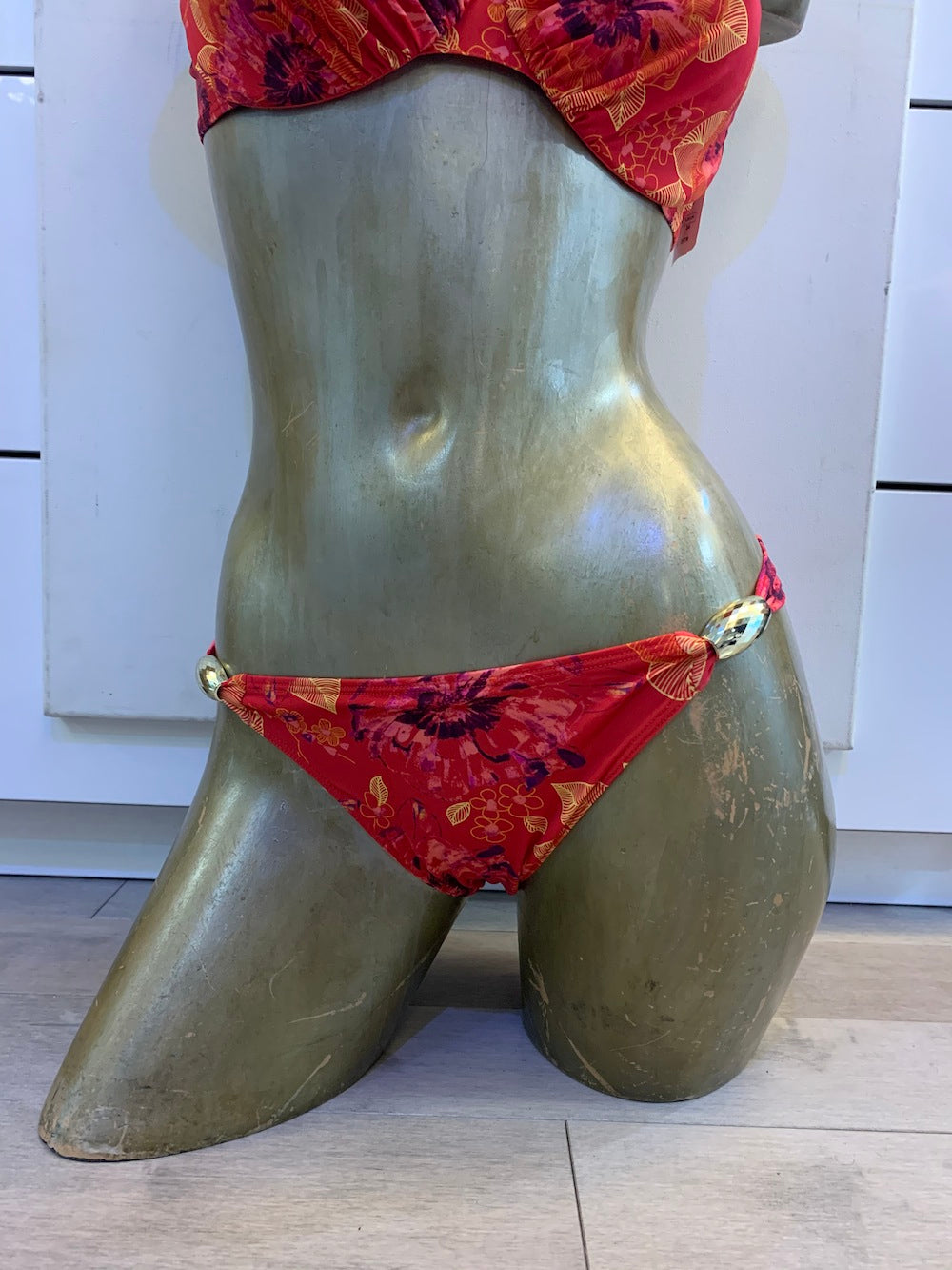 Sand Rose Bikini Bottom in Red Rose