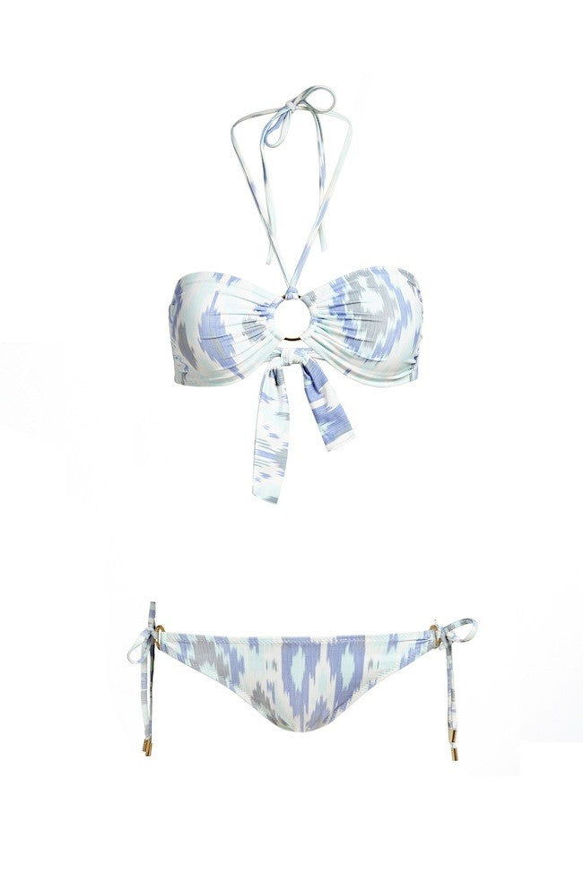 Janeiro Tie Side Bottom in Ikat Blue