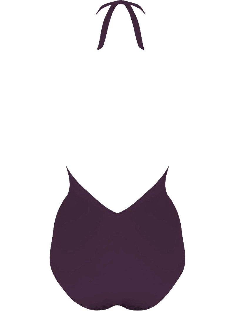 Basic Plunge One Piece in Wine