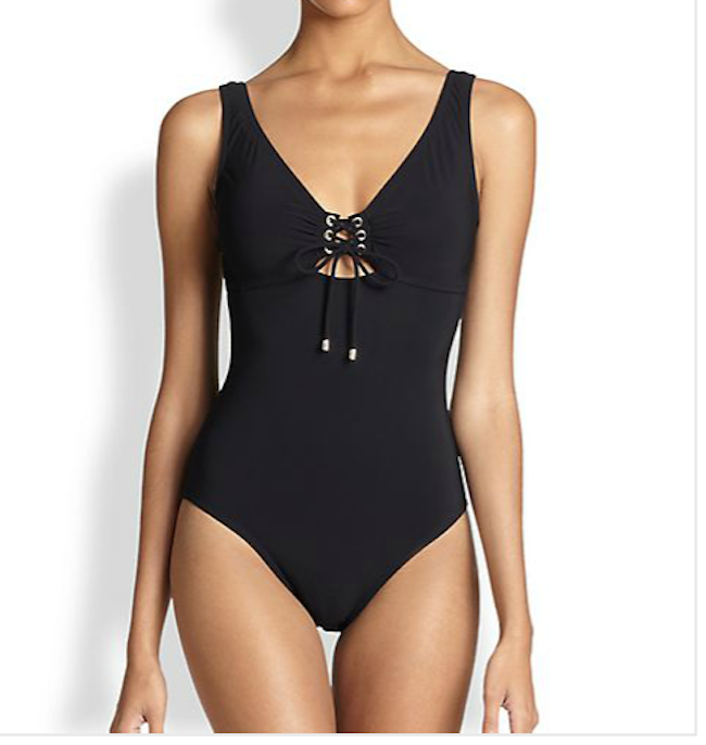 Ventura V-Neck Silent Underwire One-Piece in Black