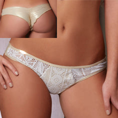 Sweet Seduction Sheer Wavey Bikini Bottom in Ivory