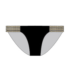 Almas Desnudas Braided Full Bikini Bottom in Black