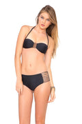 Verano de Rumba Strappy Molded Bandeau Bikini Top in Black