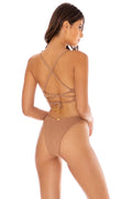 River Dance High Leg Bikini Bottom in Coconut