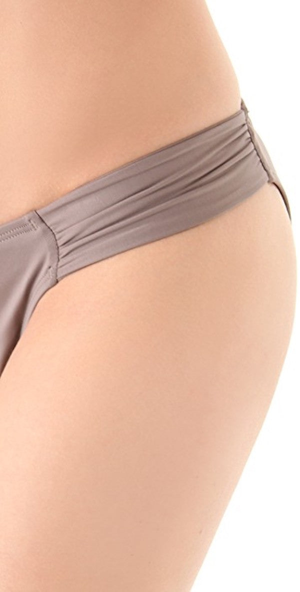 Foxy Tab Bikini Bottom in Taupe