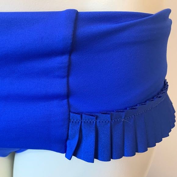 Goddess Pleated Skirted Bikini Bottom in Lapis