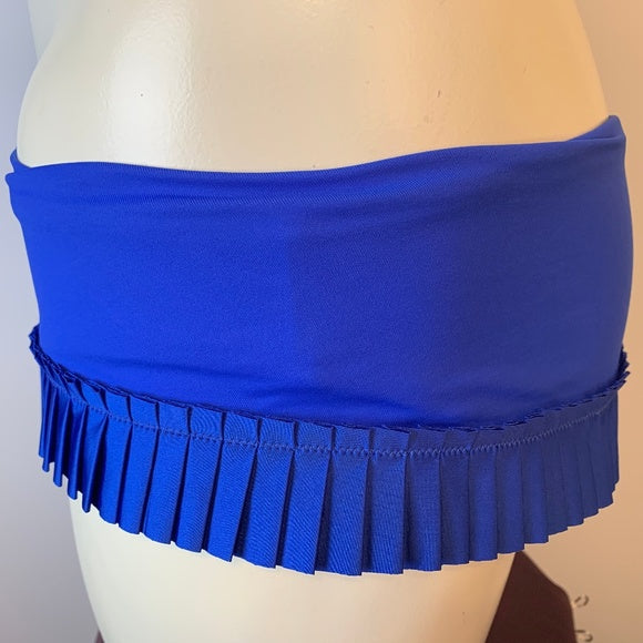 Goddess Pleated Skirted Bikini Bottom in Lapis