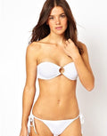 Vegas Crochet Tie Side Bikini Bottom in White