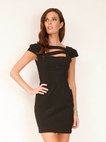 Cut Out Structure Dress in Black