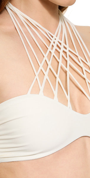 Kahala High Neck Halter Top in Bone