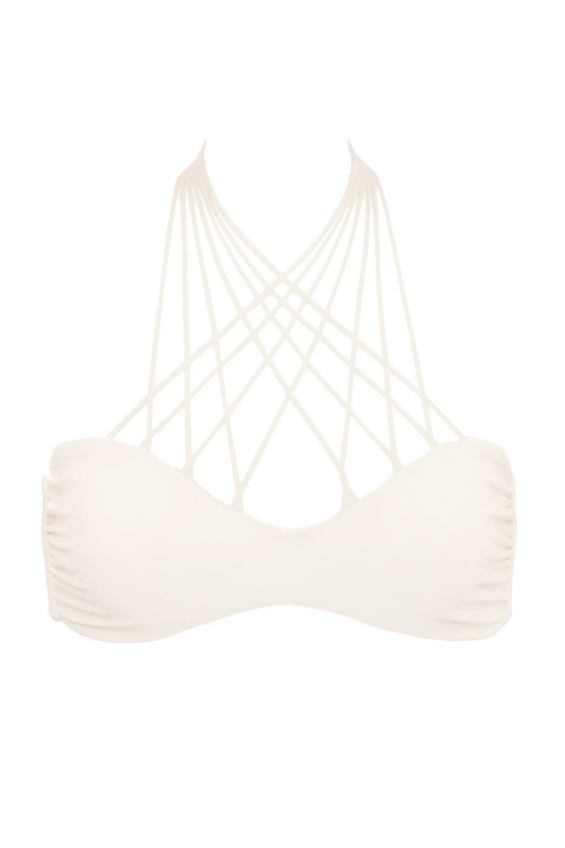 Kahala High Neck Halter Top in Bone