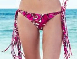 Mykonos Multi String Tie Side Bikini Bottom in Hippie Floral Seaberry