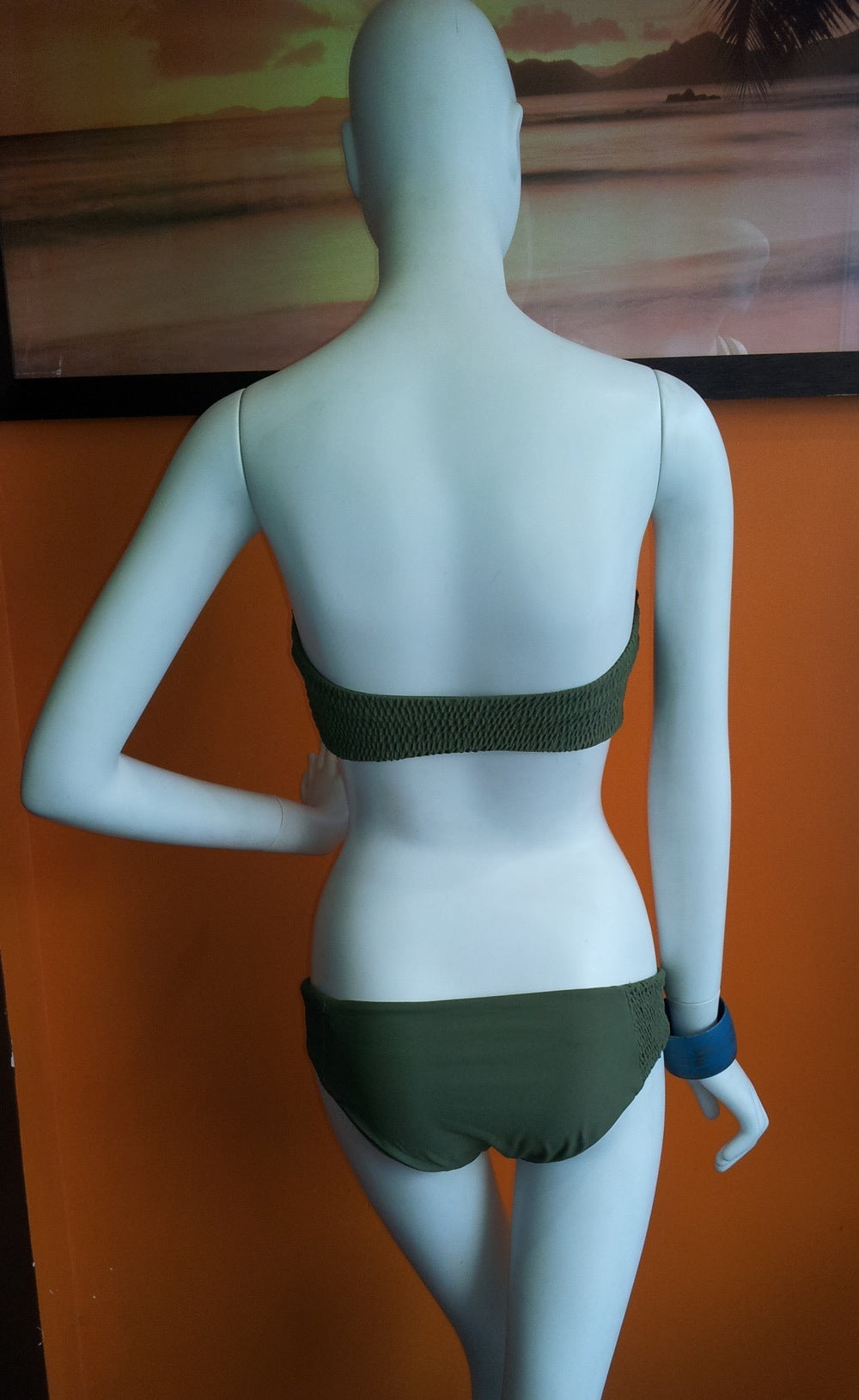 Betty Smocked Bandeau Olive