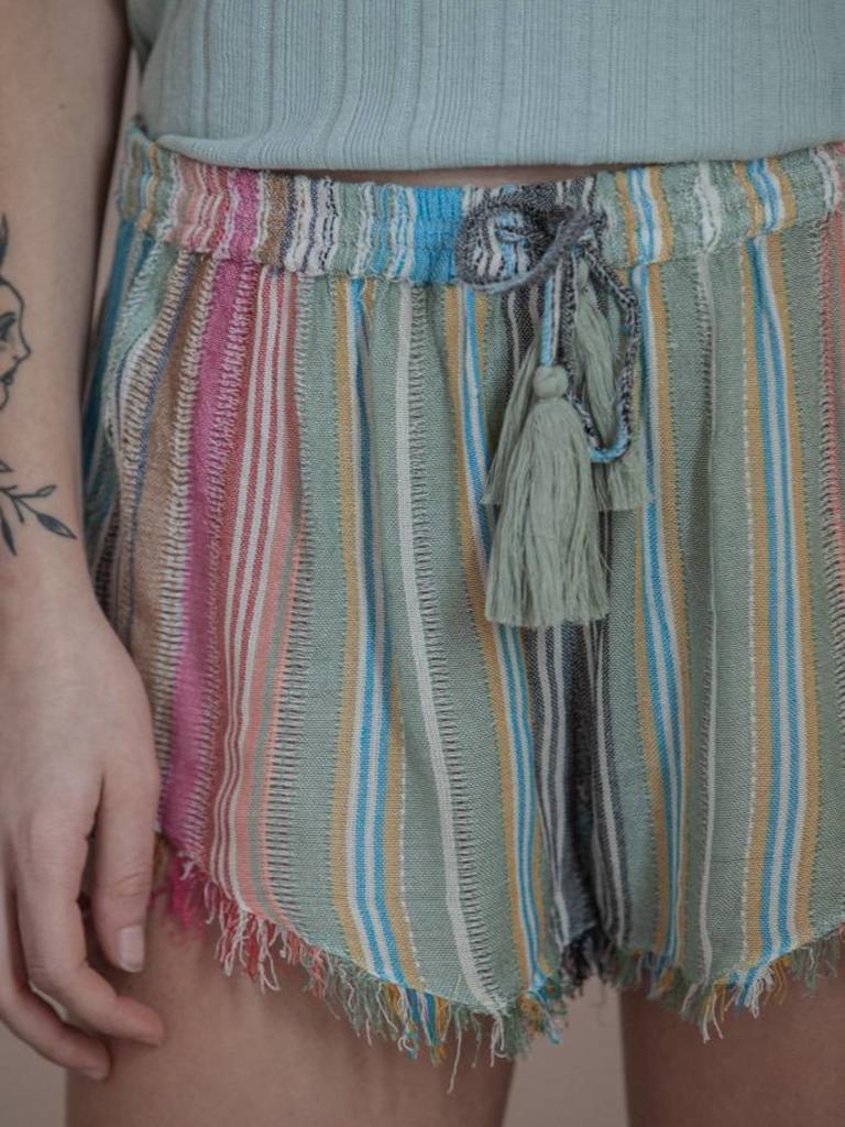 Shorts Tie Waist in Multi Stripe