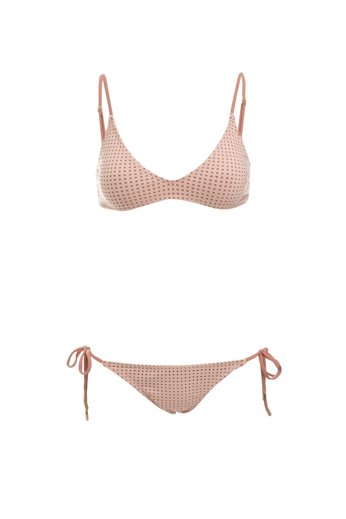 Peru Bralette Top  in Pink Lattice