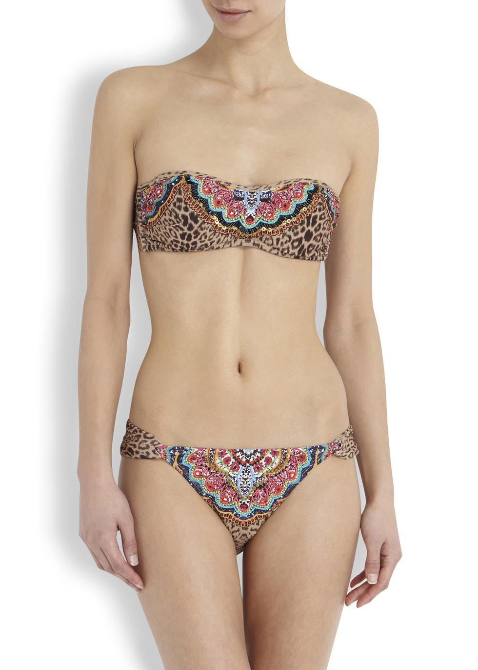 Raja Embrodiered Bandeau Bikini Top