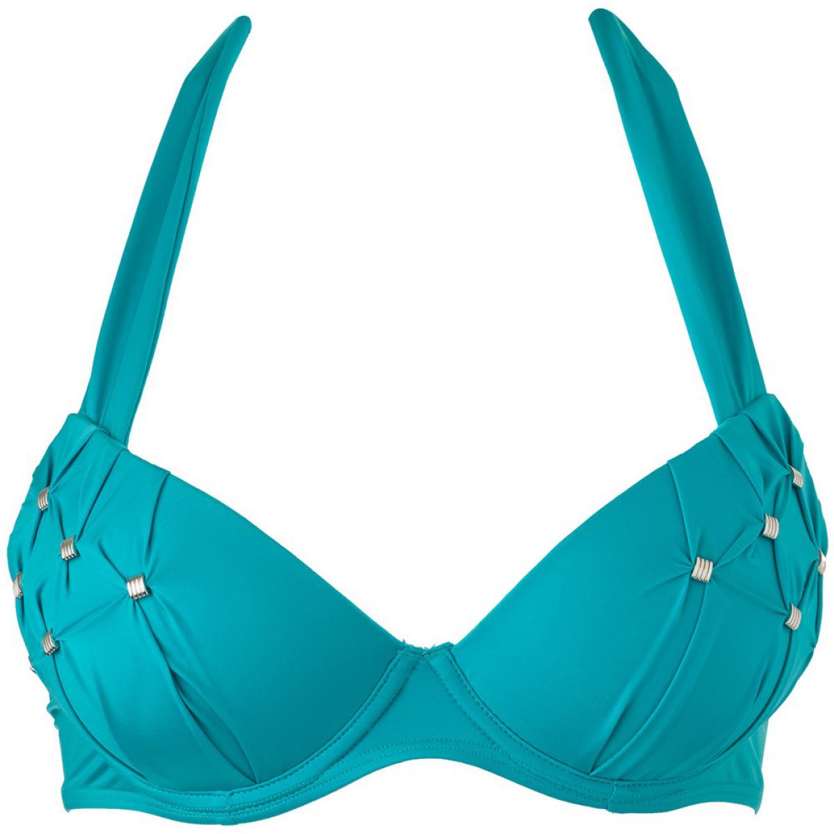 Lover Molded Plunge Underwire Bikini Top in Jade