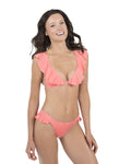 Envy Push Up Ruffle String Top in Rose