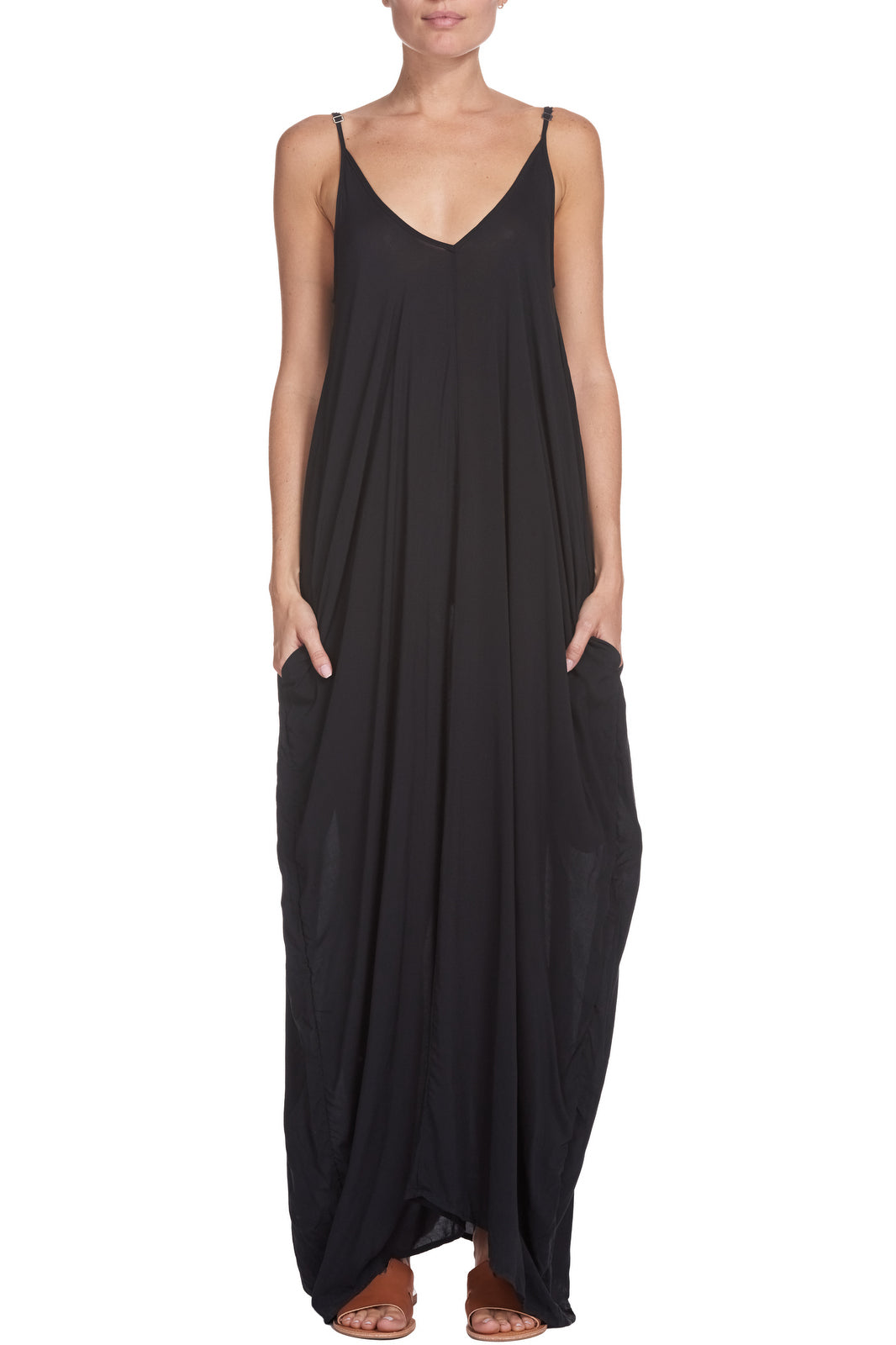 Maxi Spaghetti Dress in Black