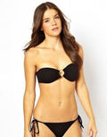 Vegas Crochet Tie Side Bikini Bottom in Black