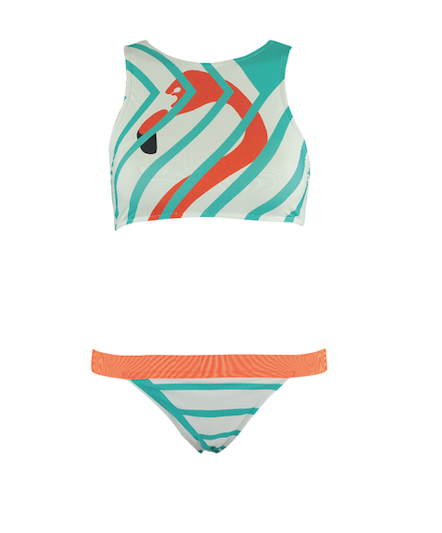 Flamingo Stripe Bikini Bottom