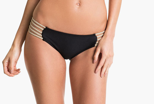 Almas Desnudas Braided Full Bikini Bottom in Black