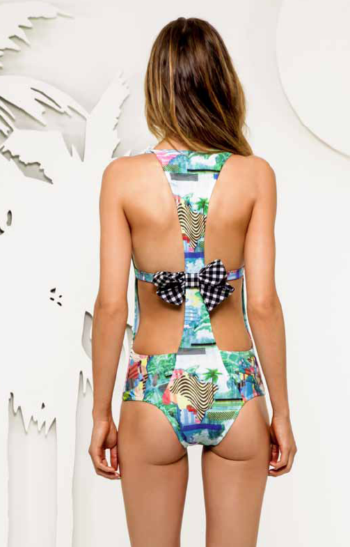 Plaid Bow One Piece