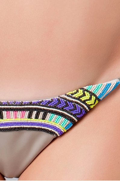 Mara Hoffman Electric Casino Beaded Bikini - Stone