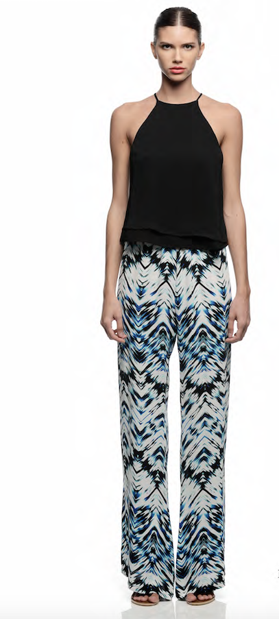 Maui Print Pants in Aquamarine